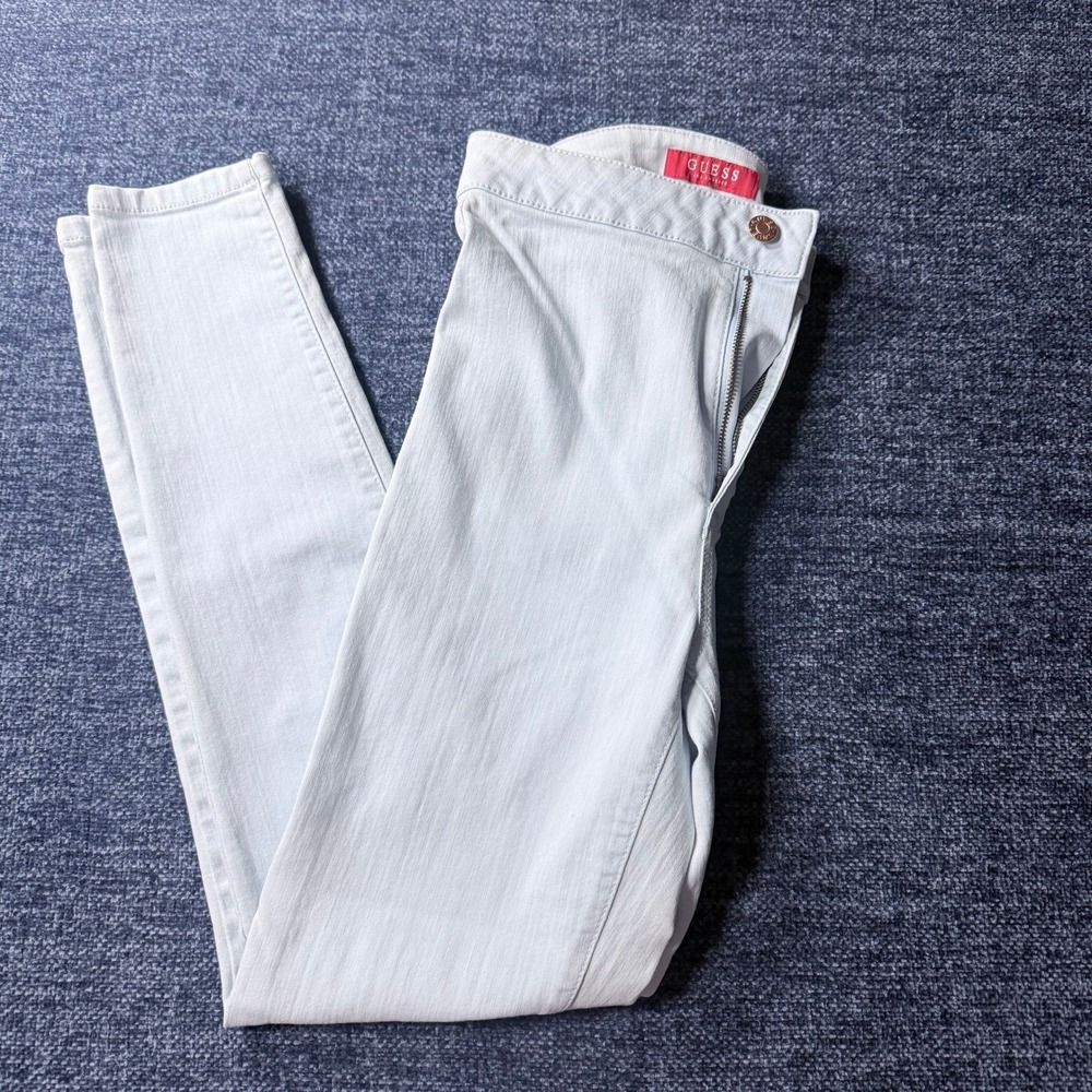 Guess Womens High Waisted Skinny Jeans Light Wash Denim 25 Inch Waist